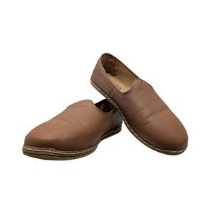 Charix Tan Leather Espadrille Slip On Size EU 37 / Womens 7